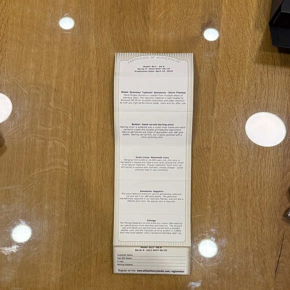 NWT~William Henry~ B12 AG8          ~ limited edition   Pocket Knife - Picture 8 of 9